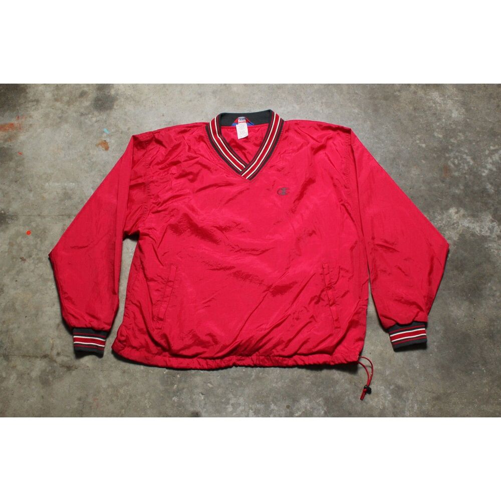 Vintage 1990's Champion Embroidered Red Pullover - XL